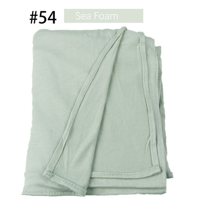 Muslim Women Stretchy Jersey Hijab Plain Cotton Jersey Hijabs  Islamic Soft Turban Head Wraps Headscarf 170X60cm