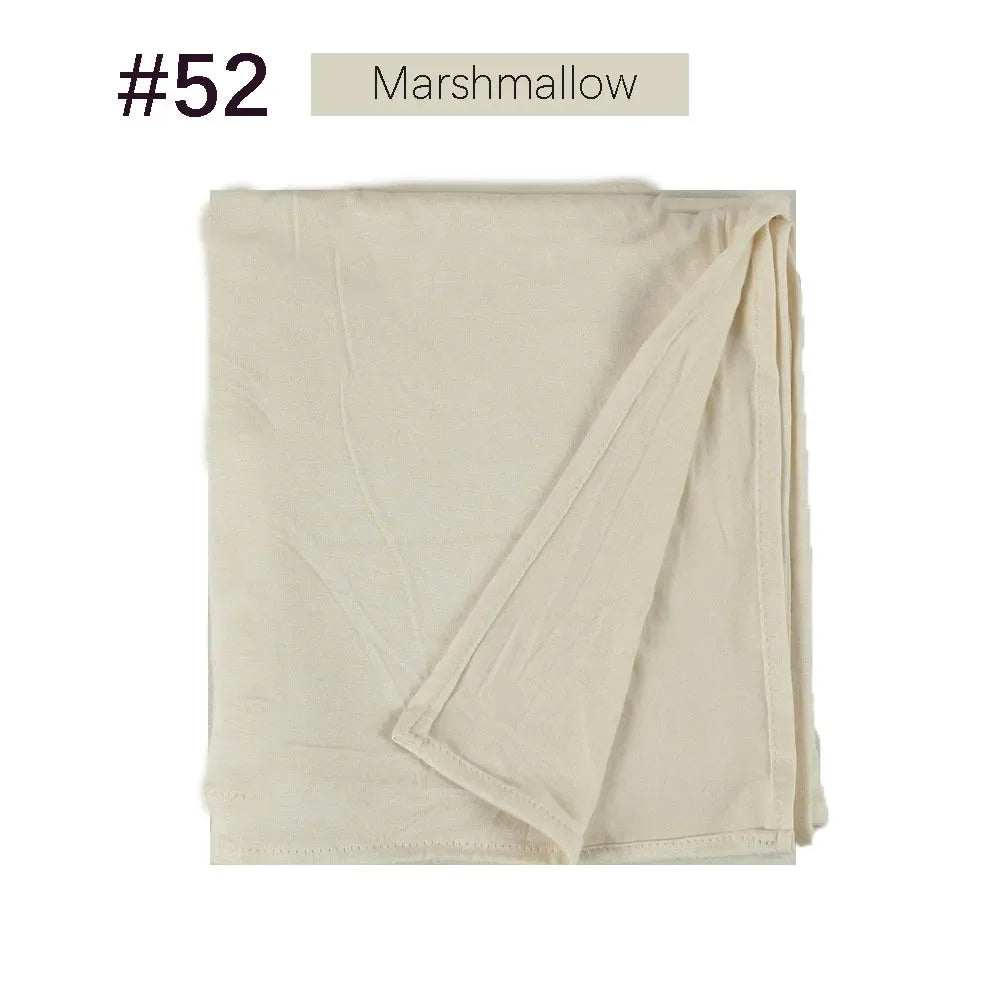 Muslim Women Stretchy Jersey Hijab Plain Cotton Jersey Hijabs  Islamic Soft Turban Head Wraps Headscarf 170X60cm