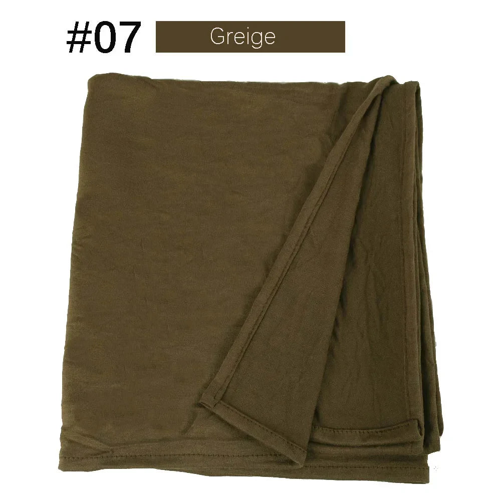 Muslim Women Stretchy Jersey Hijab Plain Cotton Jersey Hijabs  Islamic Soft Turban Head Wraps Headscarf 170X60cm