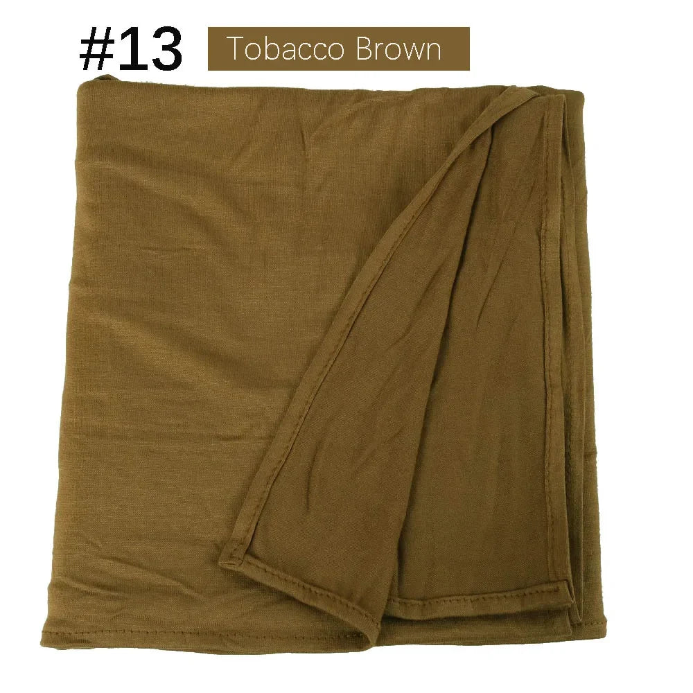 Muslim Women Stretchy Jersey Hijab Plain Cotton Jersey Hijabs  Islamic Soft Turban Head Wraps Headscarf 170X60cm