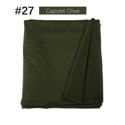 Muslim Women Stretchy Jersey Hijab Plain Cotton Jersey Hijabs  Islamic Soft Turban Head Wraps Headscarf 170X60cm