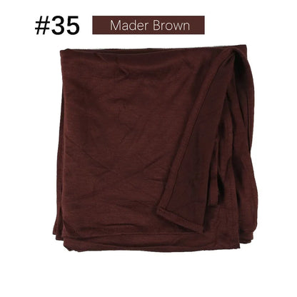 Muslim Women Stretchy Jersey Hijab Plain Cotton Jersey Hijabs  Islamic Soft Turban Head Wraps Headscarf 170X60cm