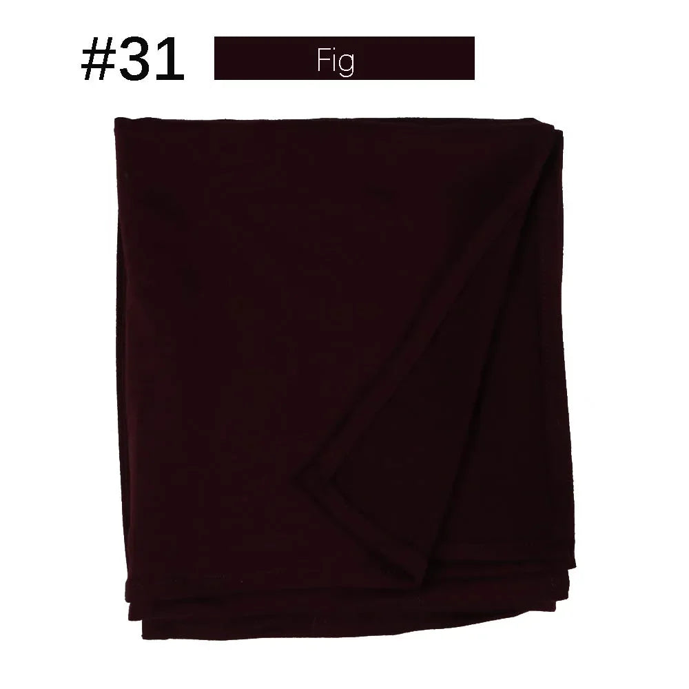 Muslim Women Stretchy Jersey Hijab Plain Cotton Jersey Hijabs  Islamic Soft Turban Head Wraps Headscarf 170X60cm