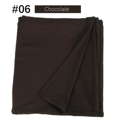 Muslim Women Stretchy Jersey Hijab Plain Cotton Jersey Hijabs  Islamic Soft Turban Head Wraps Headscarf 170X60cm