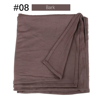 Muslim Women Stretchy Jersey Hijab Plain Cotton Jersey Hijabs  Islamic Soft Turban Head Wraps Headscarf 170X60cm
