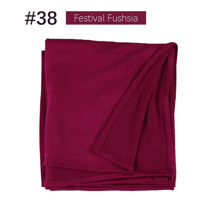 Muslim Women Stretchy Jersey Hijab Plain Cotton Jersey Hijabs  Islamic Soft Turban Head Wraps Headscarf 170X60cm