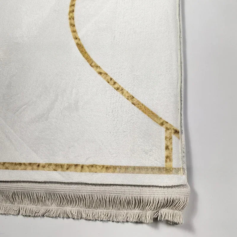 Luxury Thick Flannel Prayer Mat Set – Printed Worship Mats for Adults, Non-Slip Prayer Rug for Bedroom & Living Room