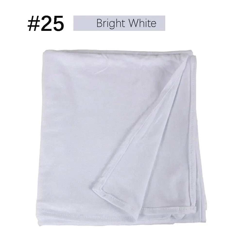 Muslim Women Stretchy Jersey Hijab Plain Cotton Jersey Hijabs  Islamic Soft Turban Head Wraps Headscarf 170X60cm