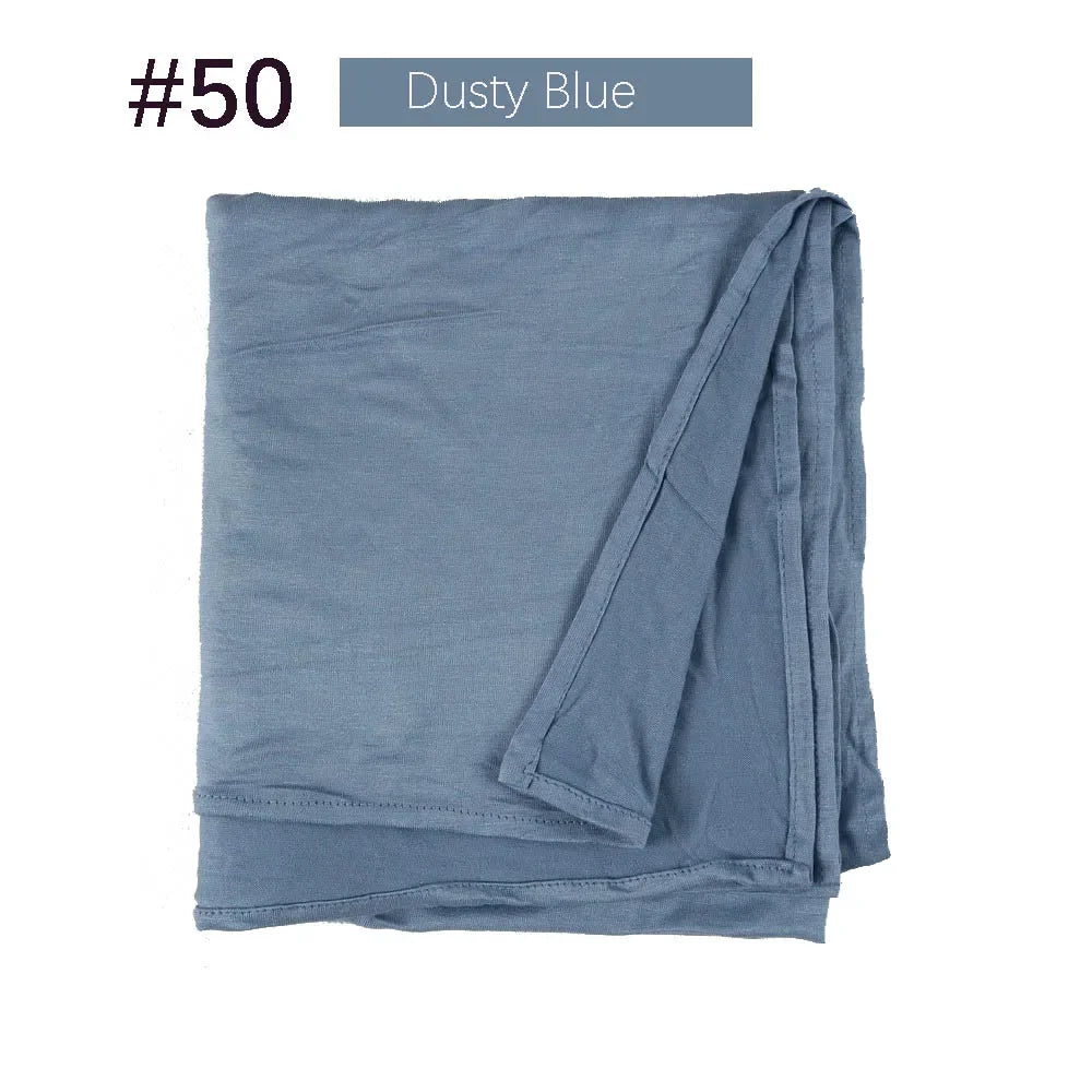 Muslim Women Stretchy Jersey Hijab Plain Cotton Jersey Hijabs  Islamic Soft Turban Head Wraps Headscarf 170X60cm