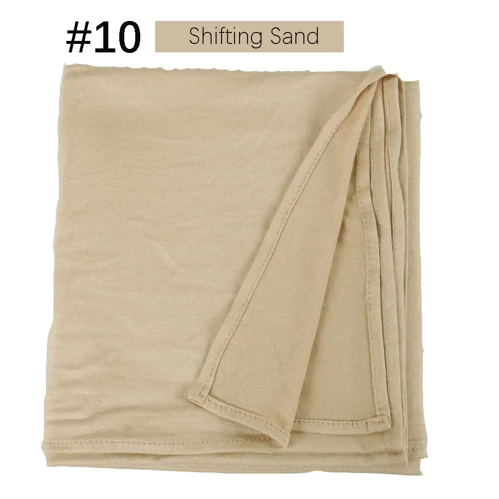 Muslim Women Stretchy Jersey Hijab Plain Cotton Jersey Hijabs  Islamic Soft Turban Head Wraps Headscarf 170X60cm