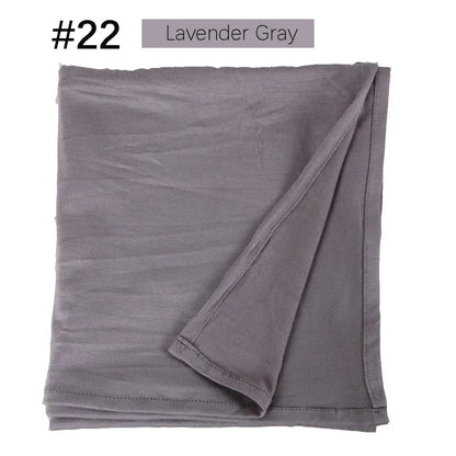 Muslim Women Stretchy Jersey Hijab Plain Cotton Jersey Hijabs  Islamic Soft Turban Head Wraps Headscarf 170X60cm