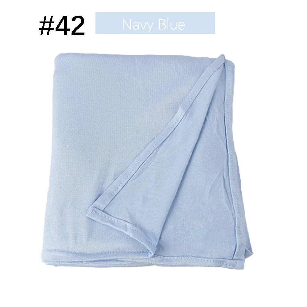 Muslim Women Stretchy Jersey Hijab Plain Cotton Jersey Hijabs  Islamic Soft Turban Head Wraps Headscarf 170X60cm