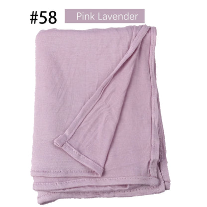 Muslim Women Stretchy Jersey Hijab Plain Cotton Jersey Hijabs  Islamic Soft Turban Head Wraps Headscarf 170X60cm