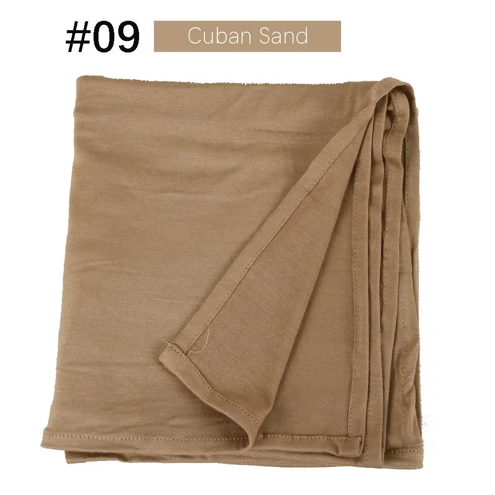 Muslim Women Stretchy Jersey Hijab Plain Cotton Jersey Hijabs  Islamic Soft Turban Head Wraps Headscarf 170X60cm