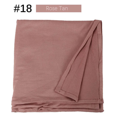 Muslim Women Stretchy Jersey Hijab Plain Cotton Jersey Hijabs  Islamic Soft Turban Head Wraps Headscarf 170X60cm