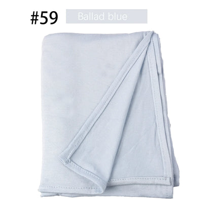 Muslim Women Stretchy Jersey Hijab Plain Cotton Jersey Hijabs  Islamic Soft Turban Head Wraps Headscarf 170X60cm