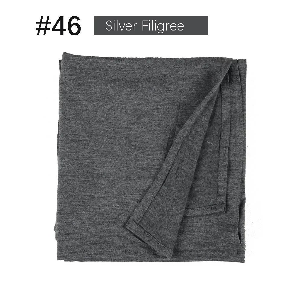 Muslim Women Stretchy Jersey Hijab Plain Cotton Jersey Hijabs  Islamic Soft Turban Head Wraps Headscarf 170X60cm